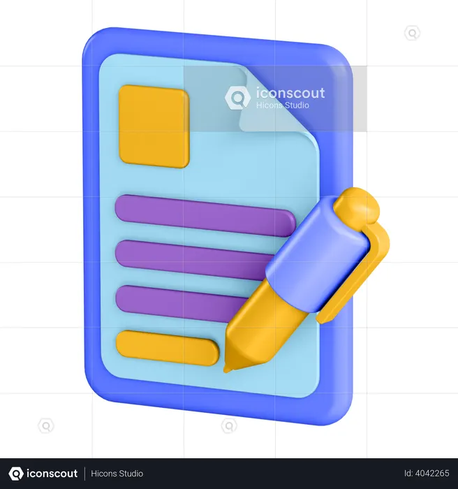 Contract  3D Icon