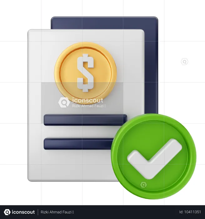 Contract Money Dollar  3D Icon