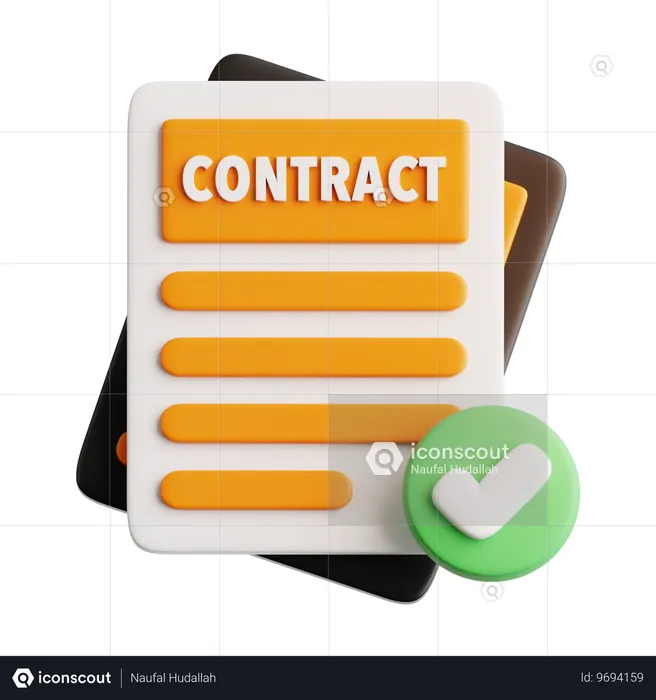 Contract Paper  3D Icon