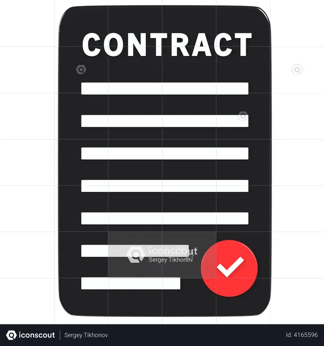 Contract Papers  3D Illustration