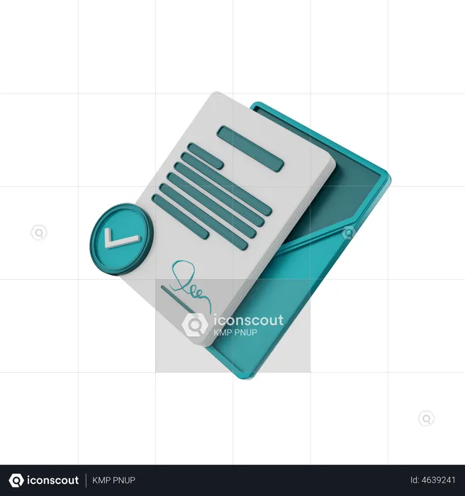 Contract Papers  3D Illustration