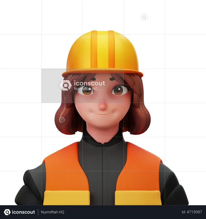Contractor Woman  3D Illustration