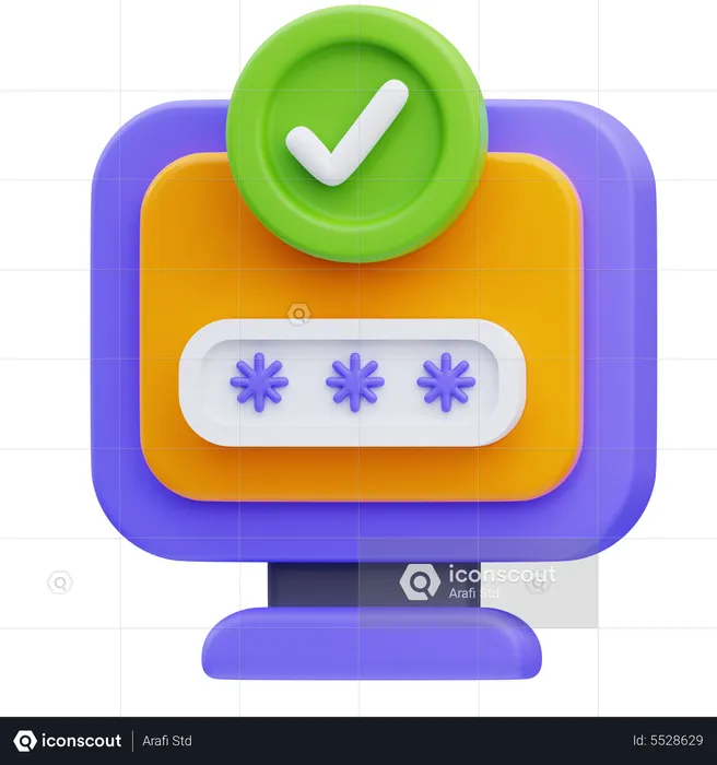 Contraseña segura  3D Icon