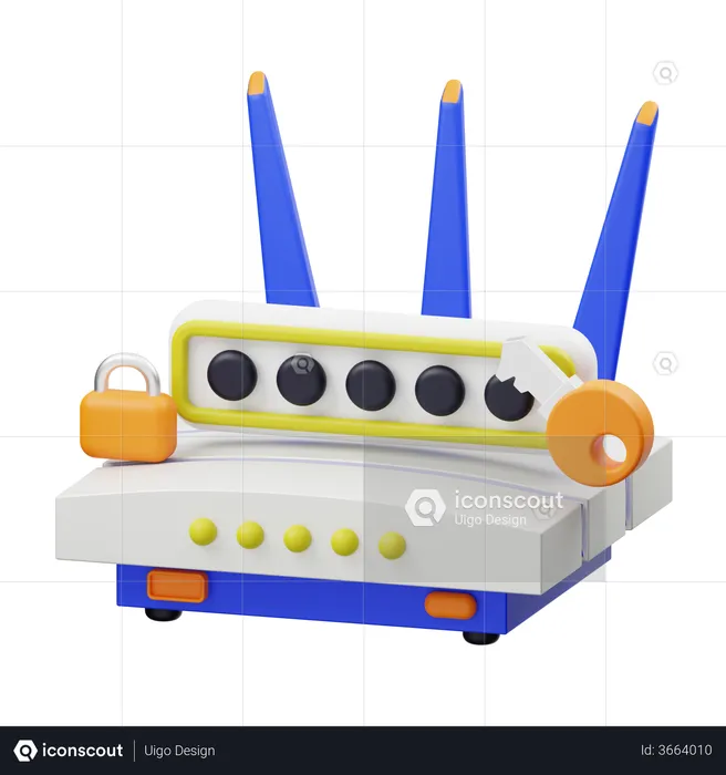 Contraseña de wifi  3D Illustration