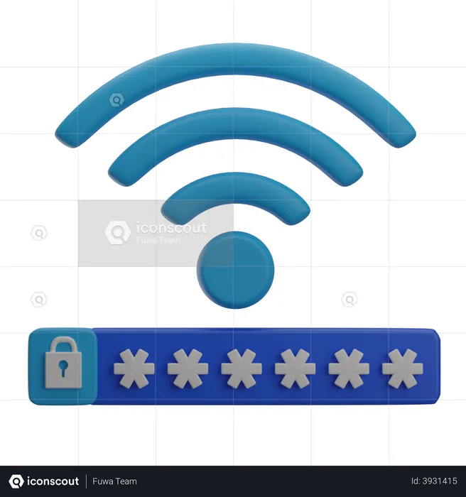 Contraseña de wifi  3D Illustration