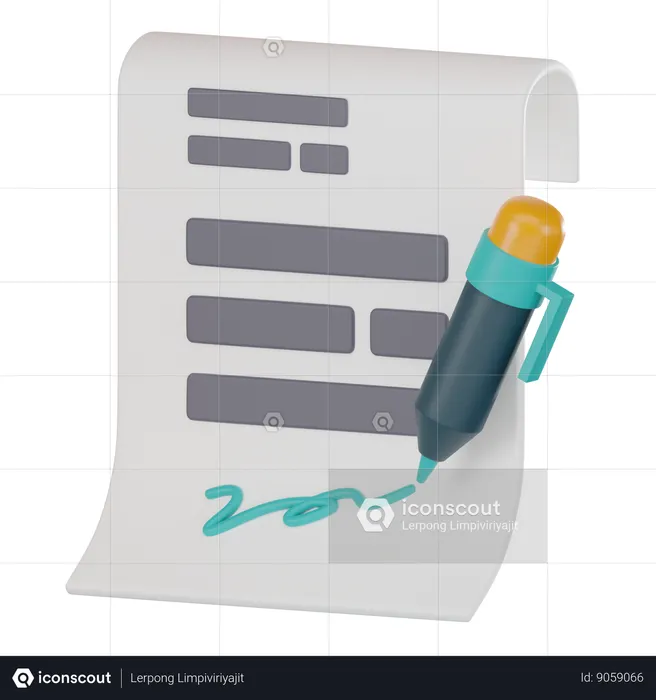 Contrat commercial  3D Icon