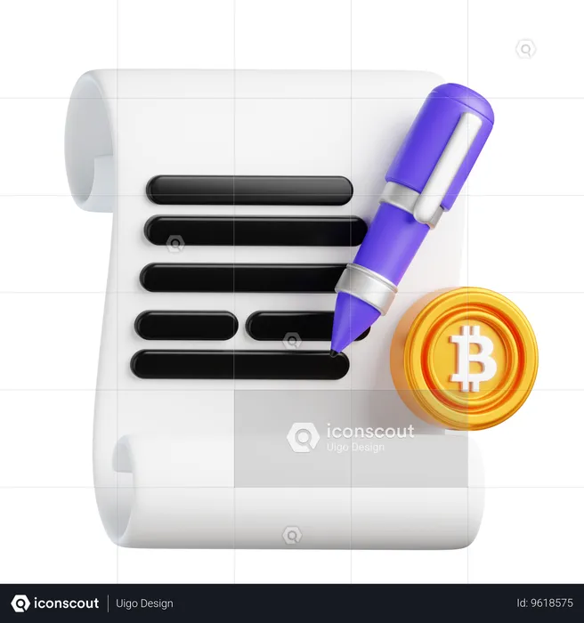 Contrat intelligent de crypto-monnaie  3D Icon