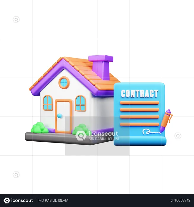 Contrato de casa  3D Icon