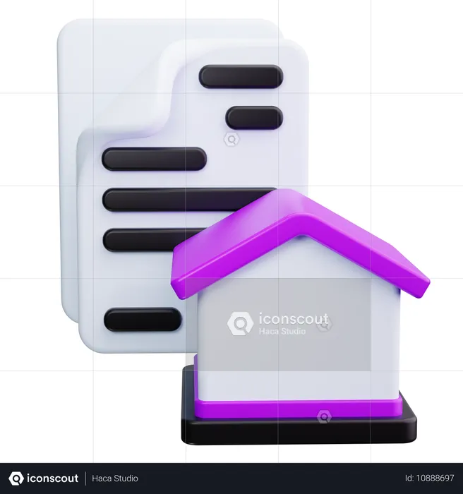 Contrato de casa  3D Icon