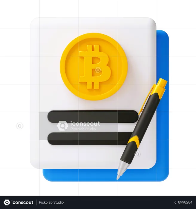 Contrato criptográfico  3D Icon