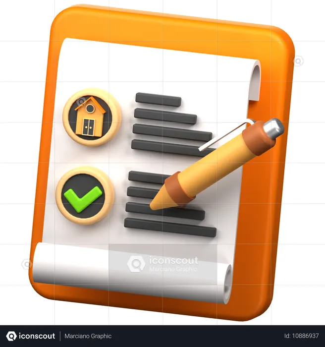 Contrato de propriedade  3D Icon