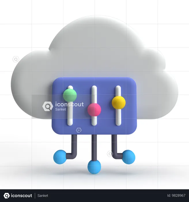 Control de la nube  3D Icon