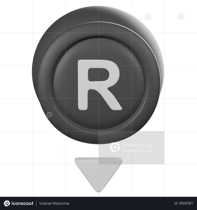 Controle analógico direito para baixo  3D Icon