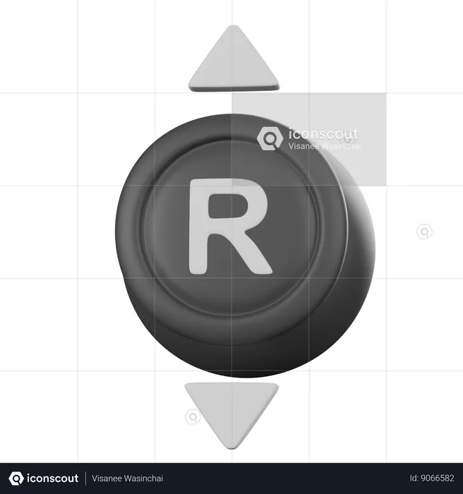 Controlador analógico direito para cima e para baixo  3D Icon