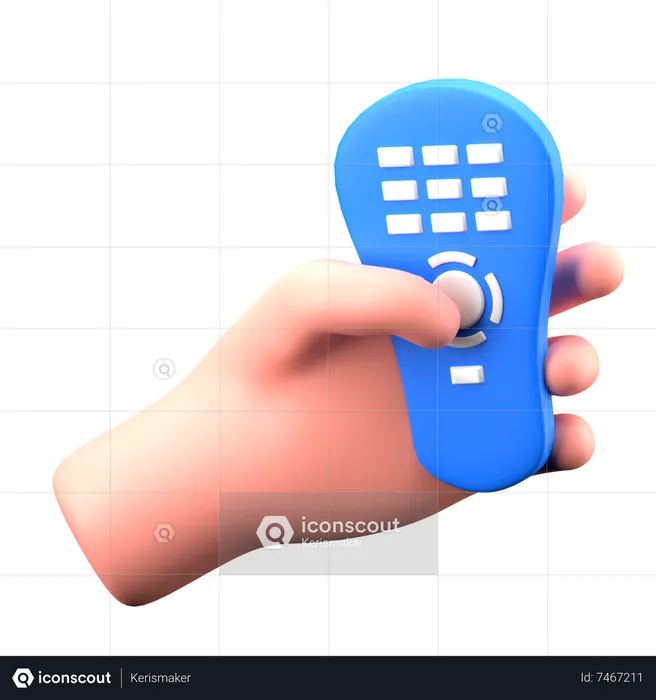 Mão segurando o controle remoto  3D Icon