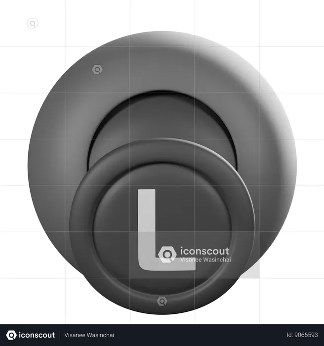 Controller Analog Left Stick Down  3D Icon