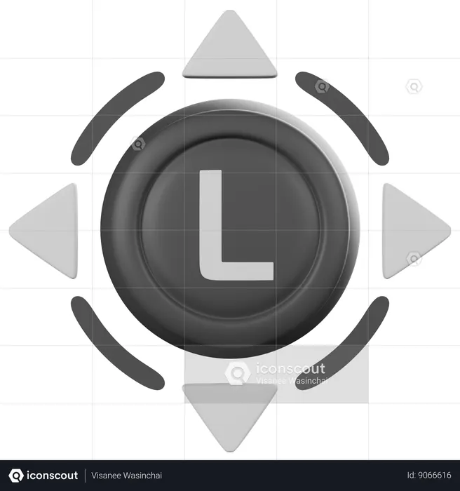 Controller Analog Left Stick Rolling  3D Icon