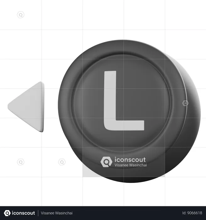 Controller Analog Left Stick To The Left  3D Icon