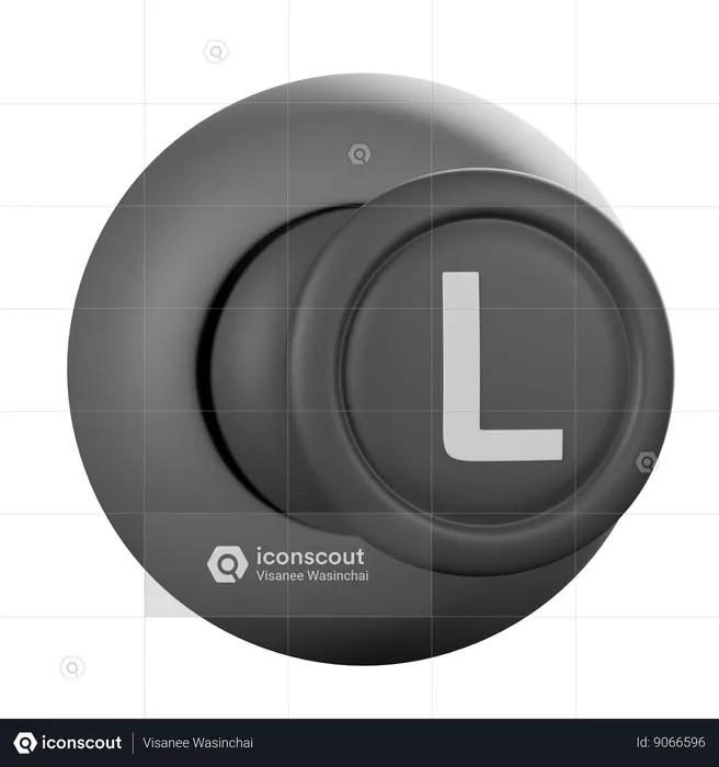 Controller Analog Left Stick To The Right  3D Icon