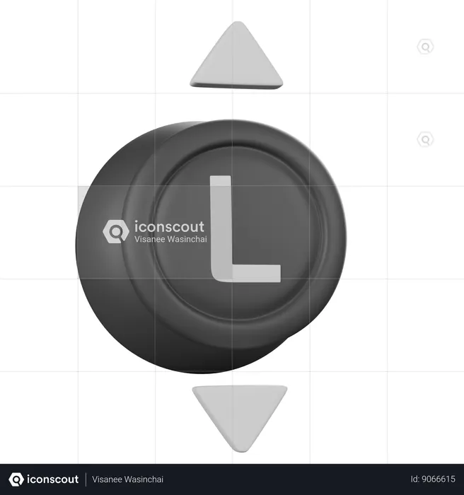 Controller Analog Left Stick Up And Down  3D Icon