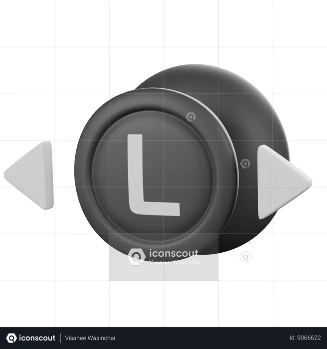 Controller Analog Stick To The Left And Right  3D Icon