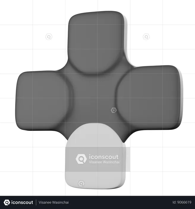 Controller D Pad Pressing Down Button  3D Icon