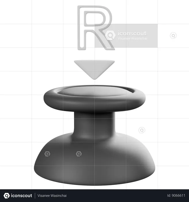 Controller Press Analog Right Stick  3D Icon