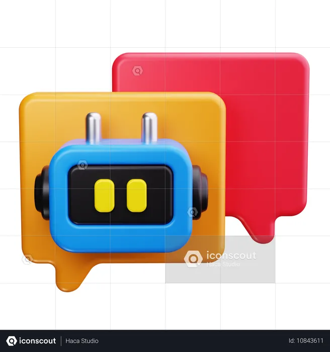 Conversación de robots  3D Icon