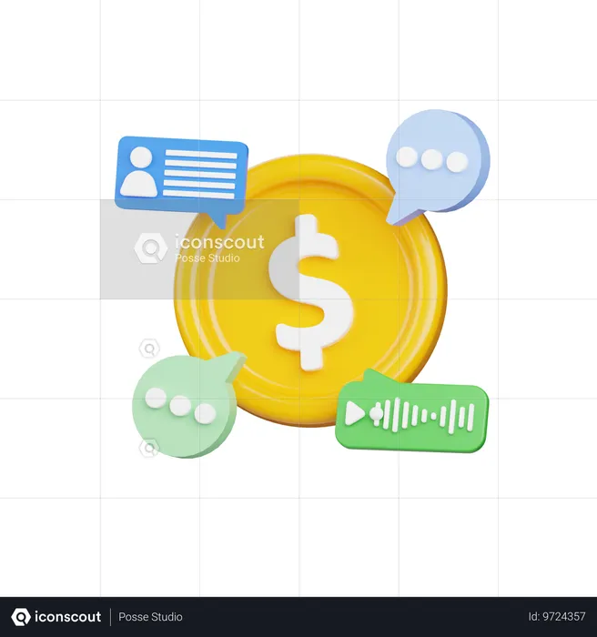 Conversación de pago  3D Icon