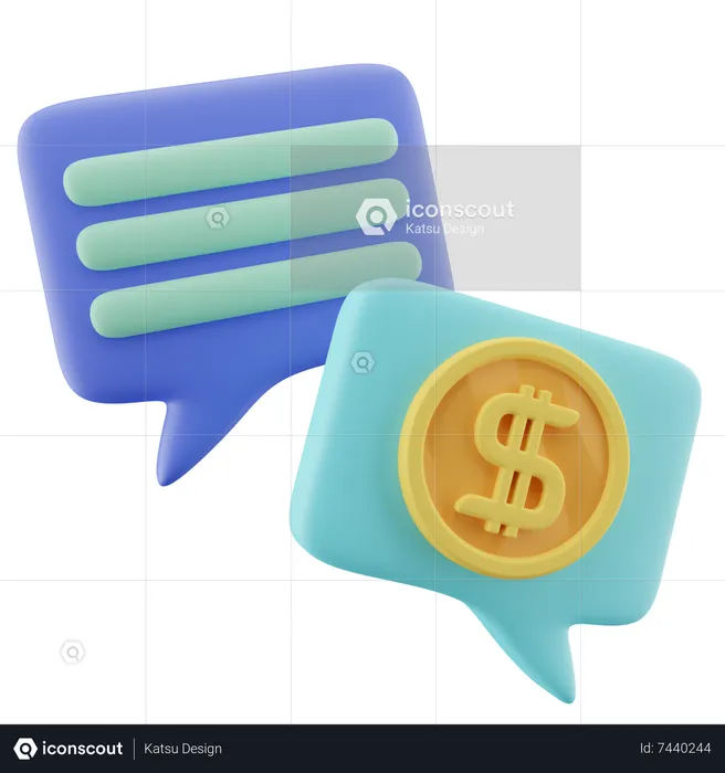 Conversación de pago  3D Icon