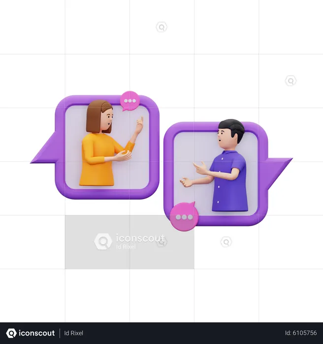 Conversation between Man and woman  3D Icon