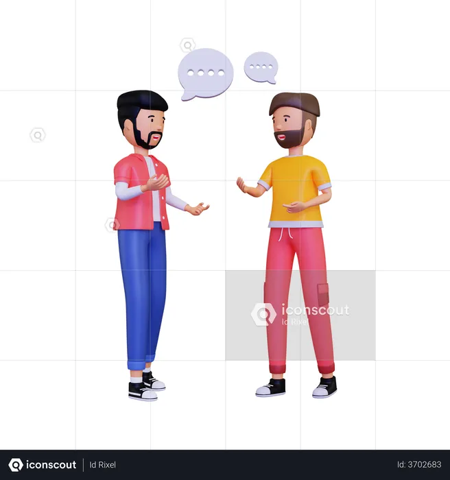 Conversation between two man  3D Illustration
