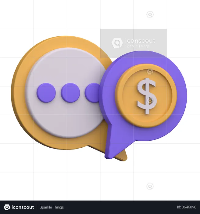 Conversation de paiement  3D Icon