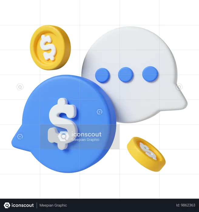 Conversation de paiement  3D Icon