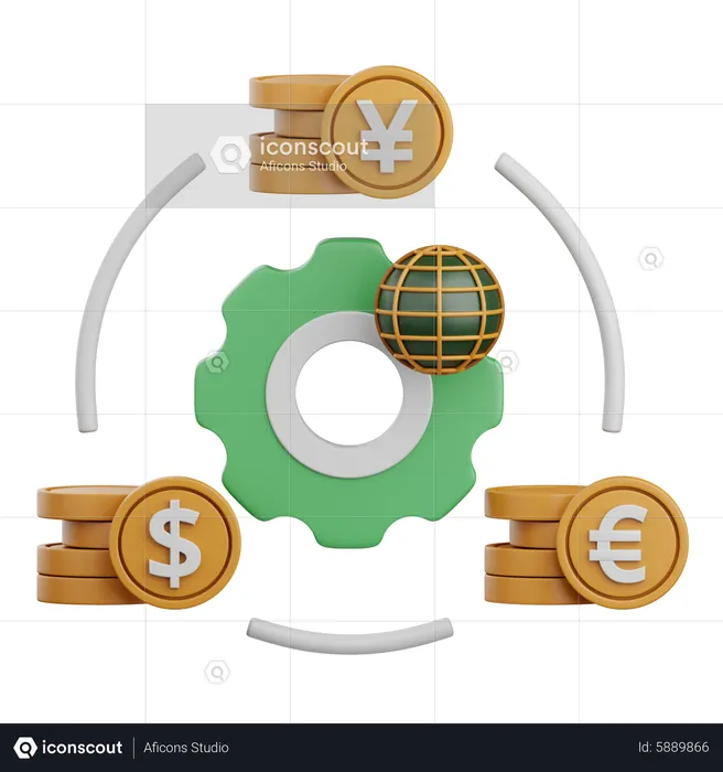 Conversión de Moneda  3D Icon