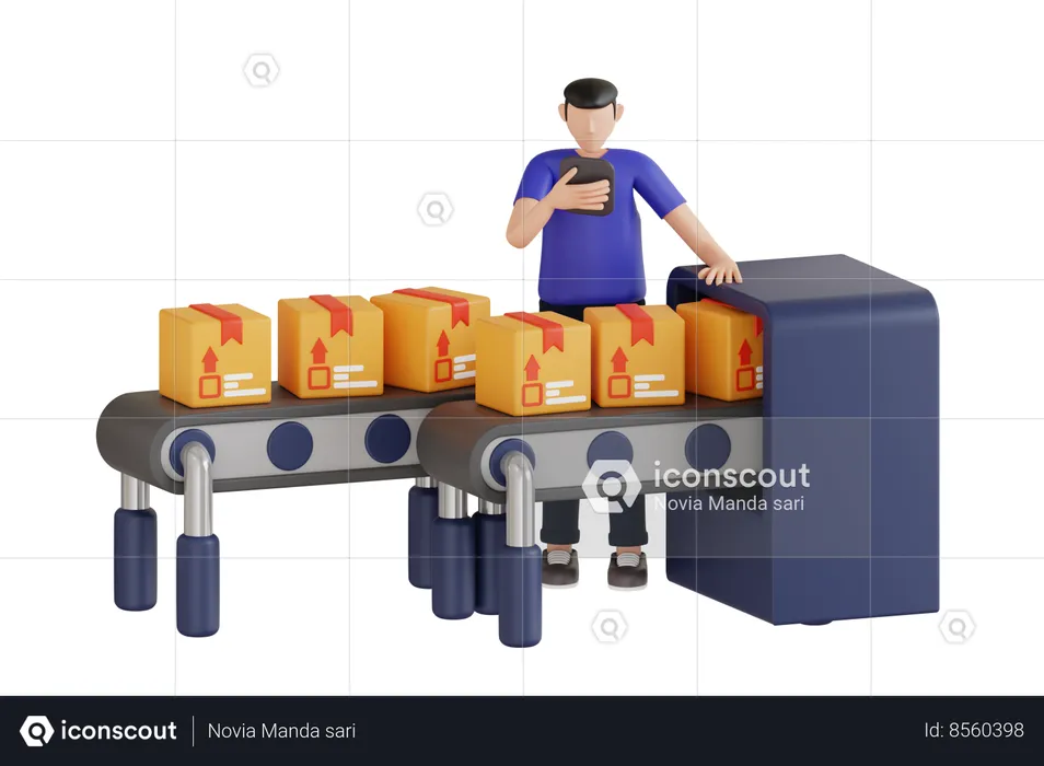 Conveyor Belt  3D Illustration