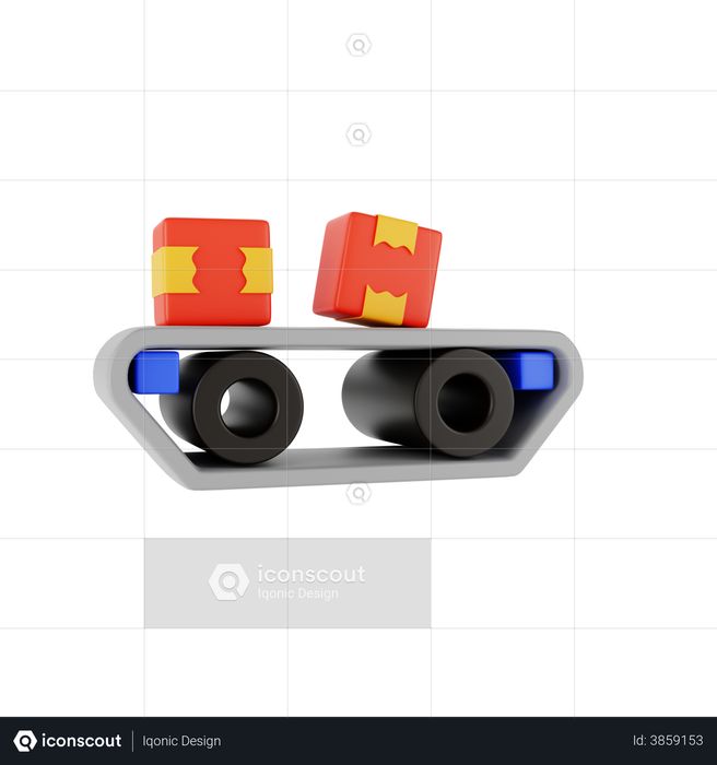 Conveyor Belt 3D Illustration