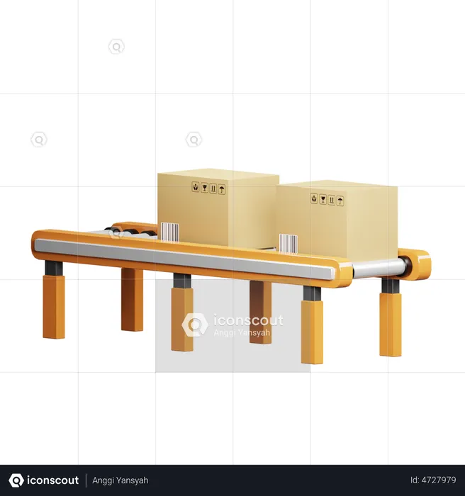 Conveyor Belt  3D Illustration
