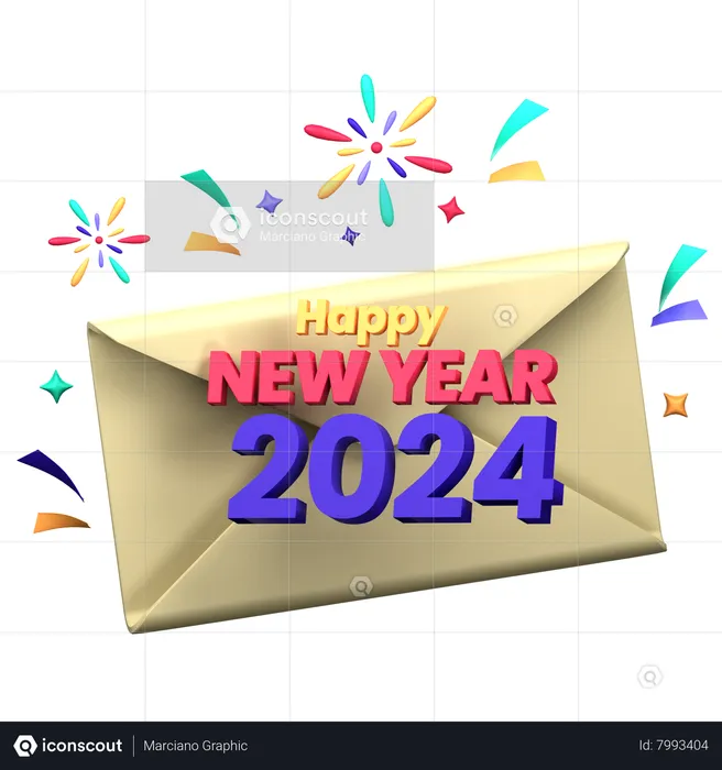 Convite de ano novo  3D Icon