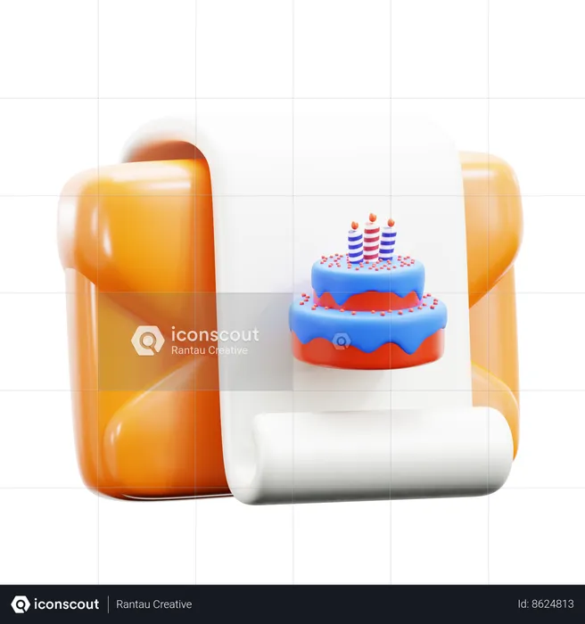 Convite de aniversario  3D Icon