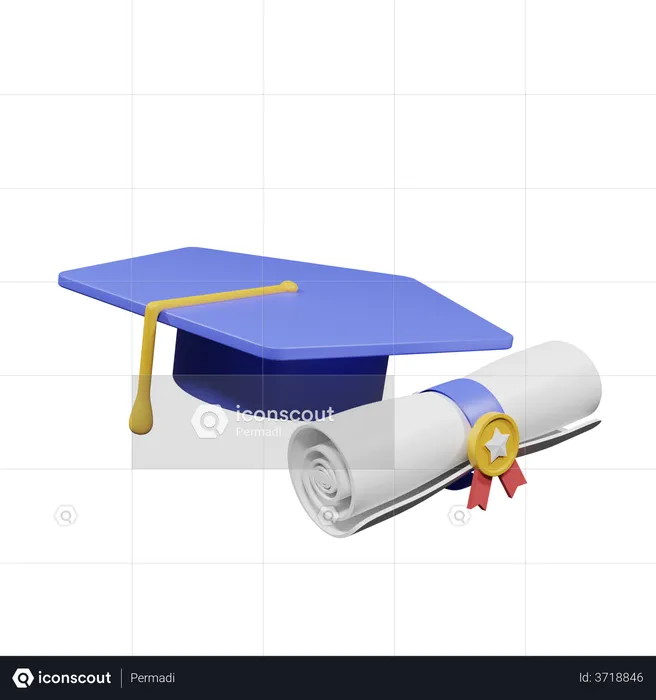 Convocation Hat  3D Illustration