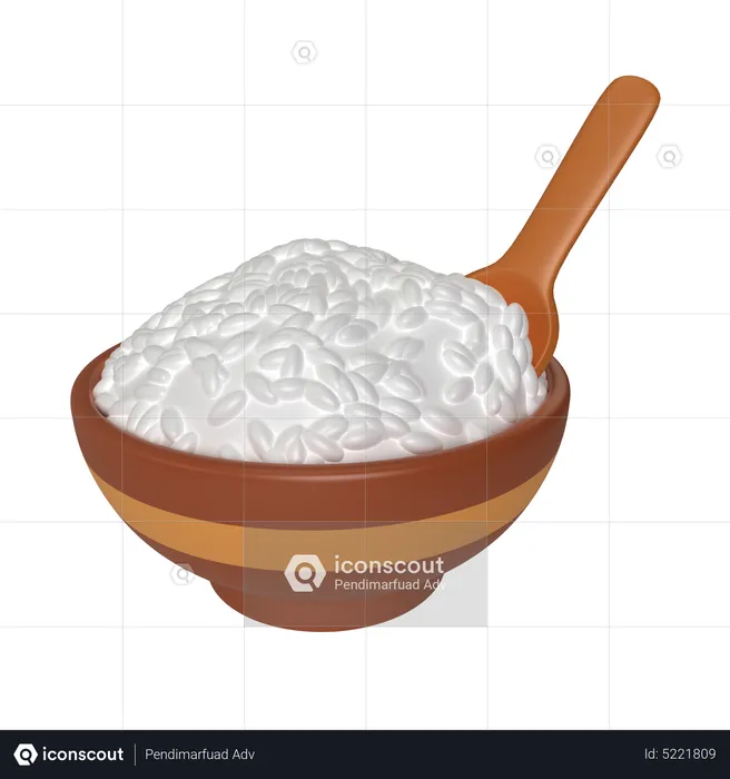 Cooked Rice  3D Icon