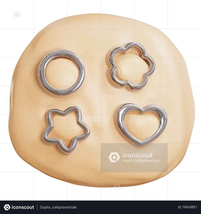 クッキーの抜き型  3D Icon