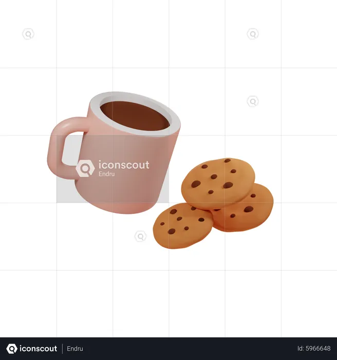 Cookies And Hot Chocolate  3D Icon
