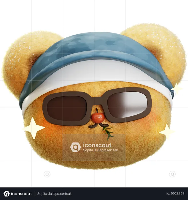 멋진 곰 Emoji 3D Icon