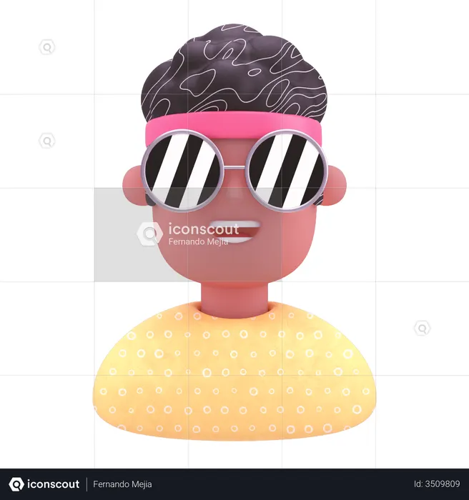 Cool Boy  3D Illustration