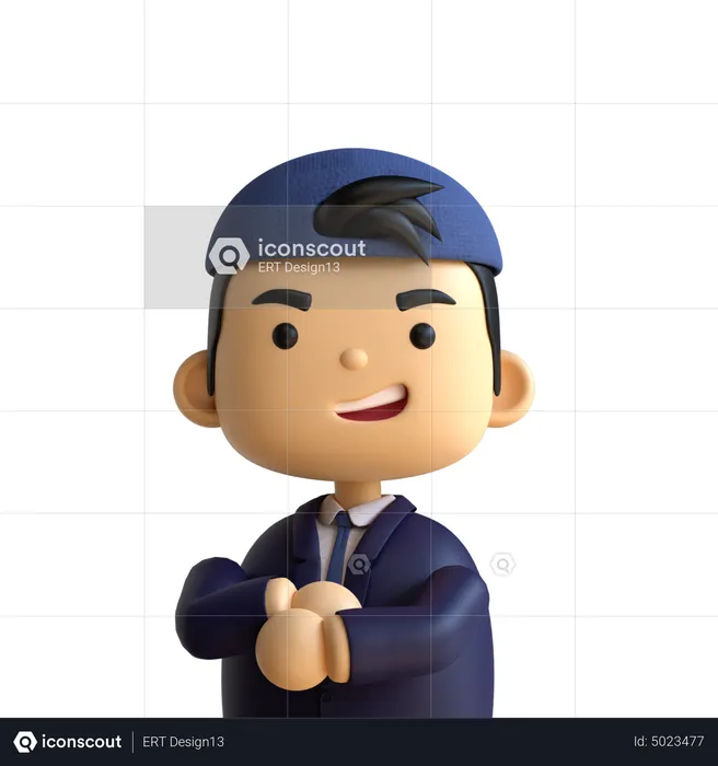 Cool Businessman  3D Icon