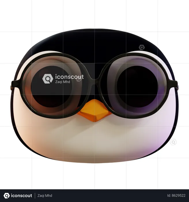 Cool Cute Penguin Emoji 3D Icon