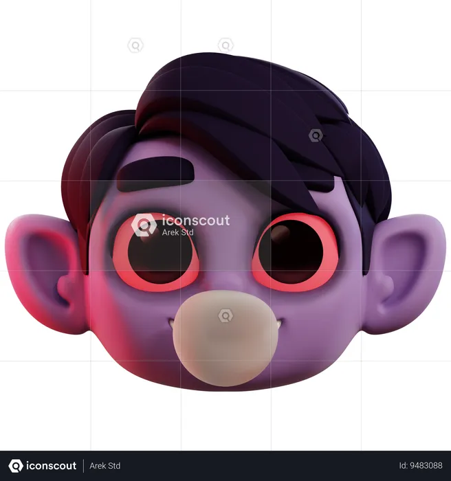 Cool Cute Vampire Emoticon Emoji 3D Icon