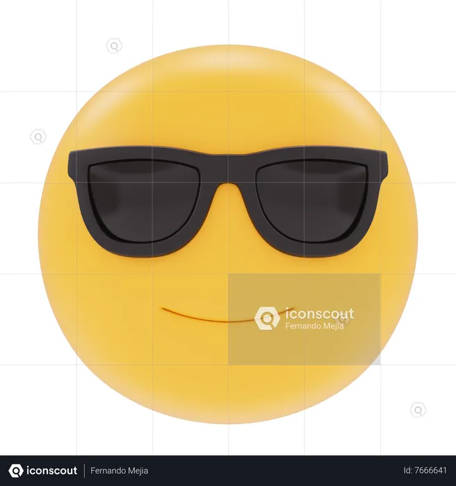 Cool Face Emoji 3D Icon